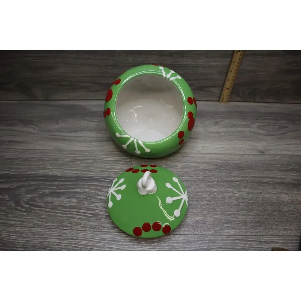 Real Home Vintage Style Christmas Tree Ornament Cookie Jar Earthenware Holiday